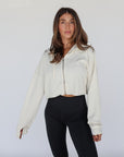 core cropped zip-up hoodie