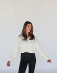 core cropped zip-up hoodie