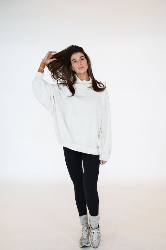 rerun mock neck sweatshirt