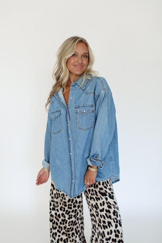 caviar cowgirl denim shirt