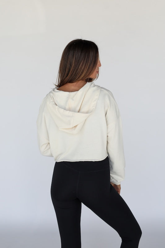 core cropped zip-up hoodie