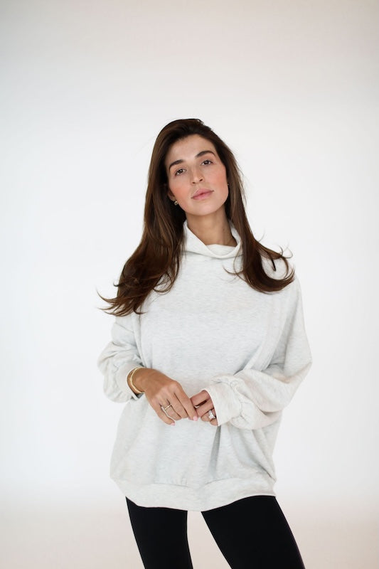 rerun mock neck sweatshirt