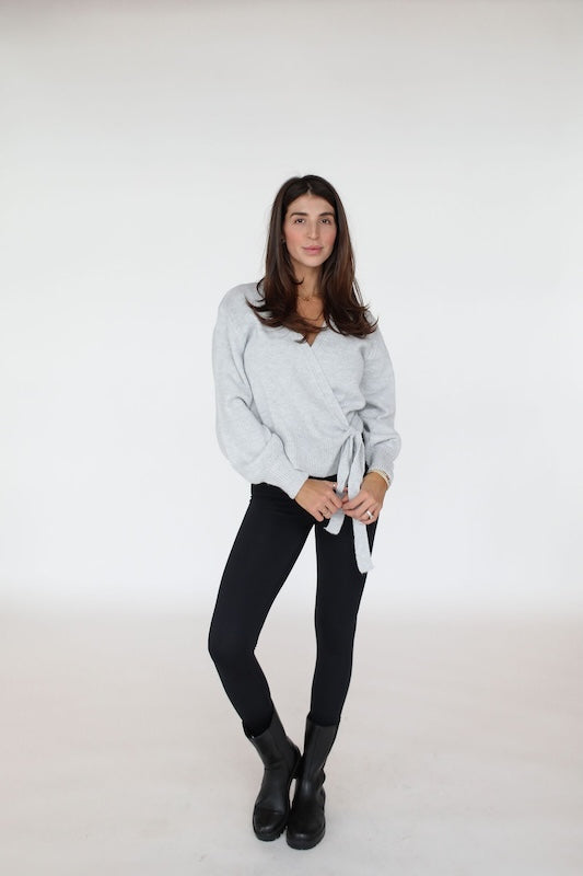 barre wrap sweater