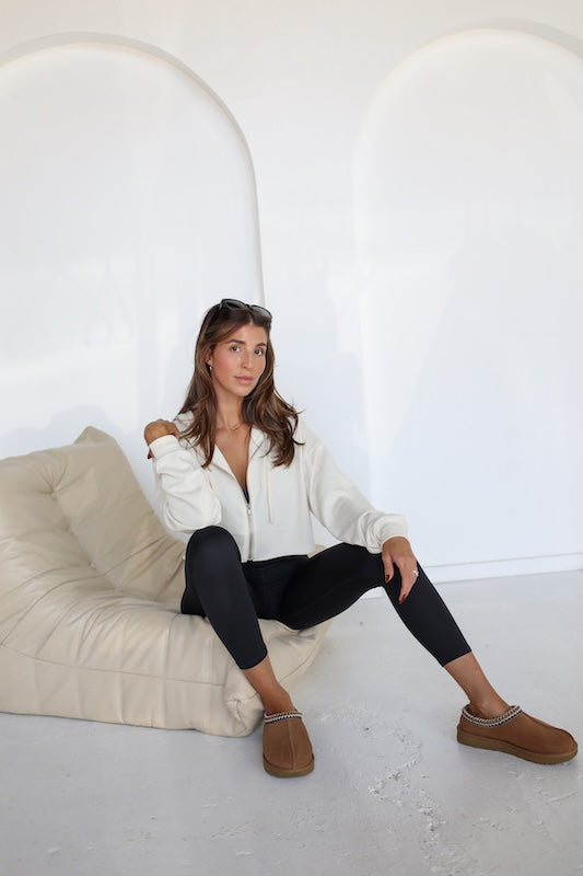 core cropped zip-up hoodie