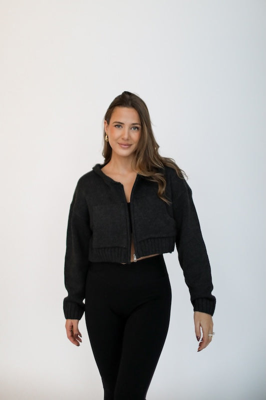 sabrina zip-up sweater