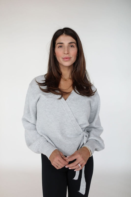 barre wrap sweater