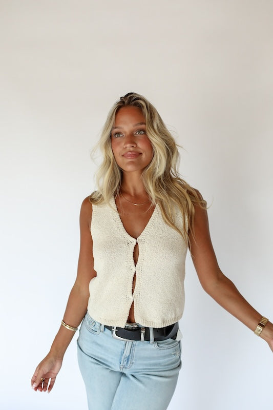 kaia knit vest // cream