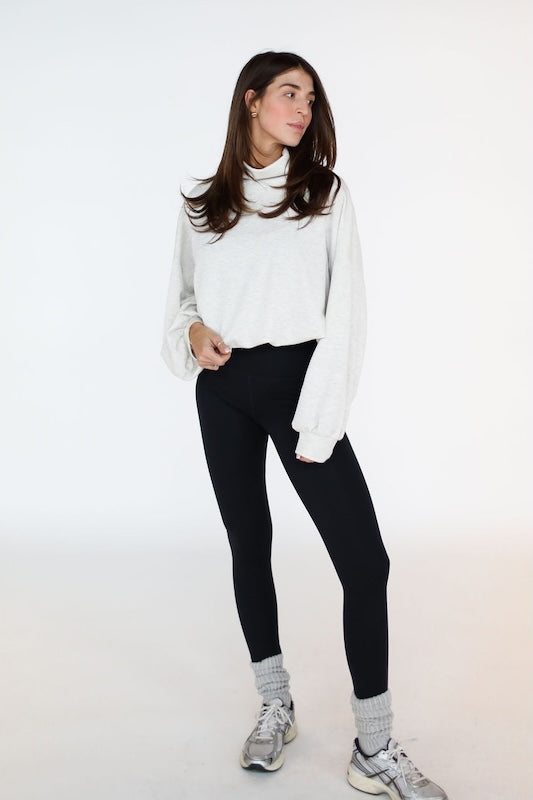 rerun mock neck sweatshirt