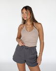 v-neck racer tank