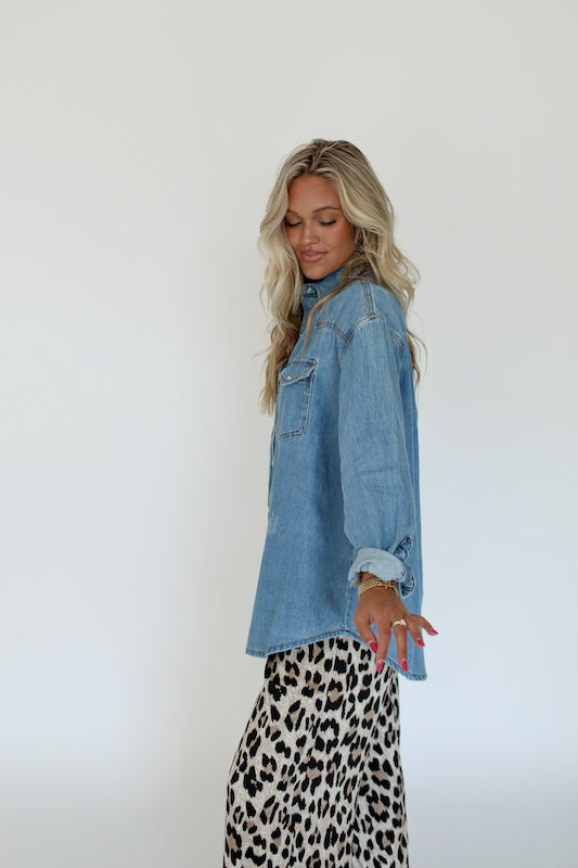 caviar cowgirl denim shirt