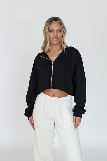 core cropped zip-up hoodie