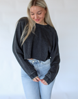 throwback crop sweatshirt