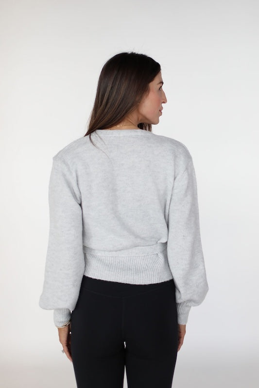 barre wrap sweater