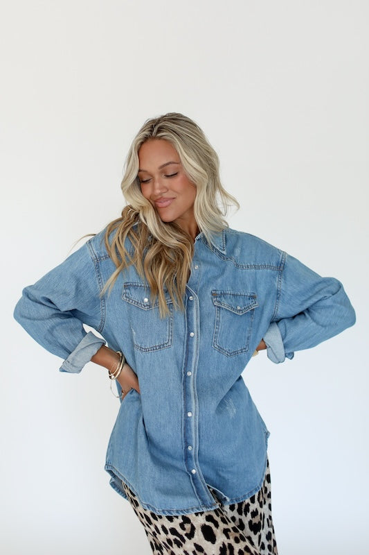 caviar cowgirl denim shirt