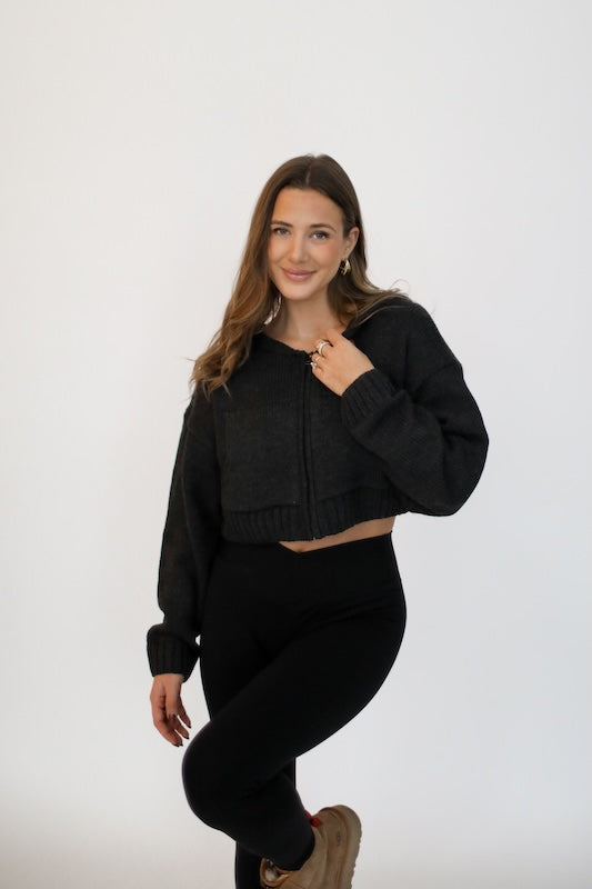 sabrina zip-up sweater