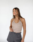 v-neck racer tank
