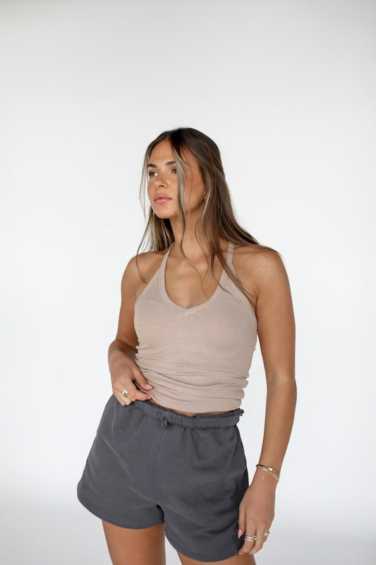v-neck racer tank