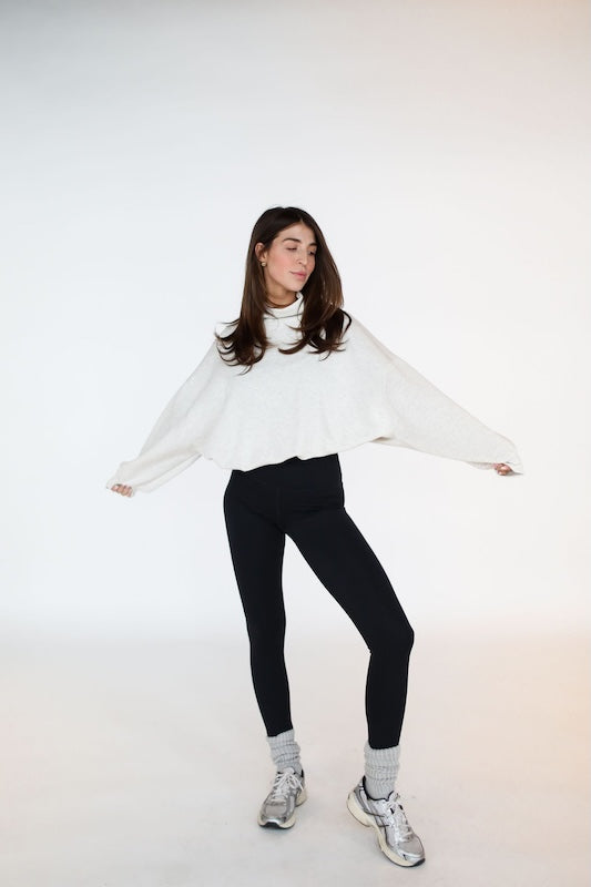 rerun mock neck sweatshirt