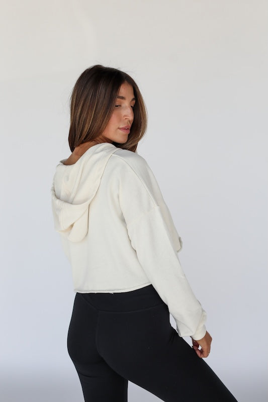 core cropped zip-up hoodie