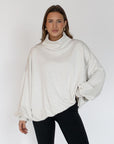 rerun mock neck sweatshirt