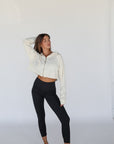 core cropped zip-up hoodie