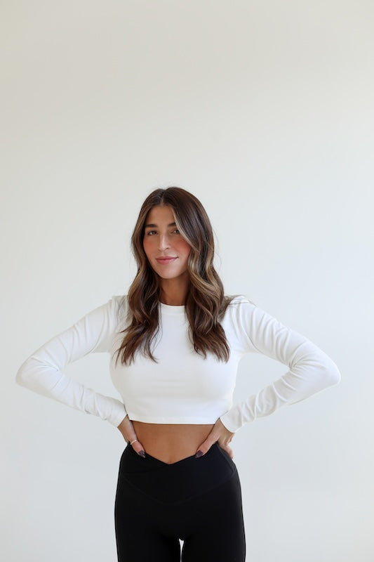 core cropped long sleeve top