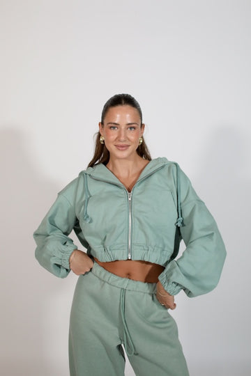 super crop terry jacket